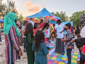 Participants of the Integrated Human Rights Program gather in activity workshop for children