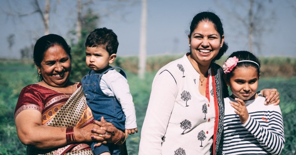 Image of women and children outdoors